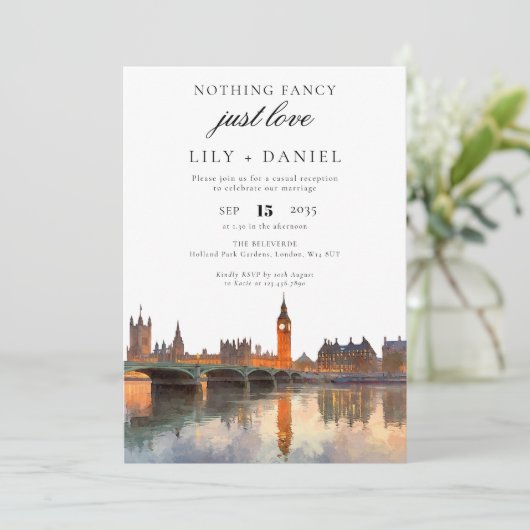 London Elopement Wedding Reception 招待状 (スタンド正面)