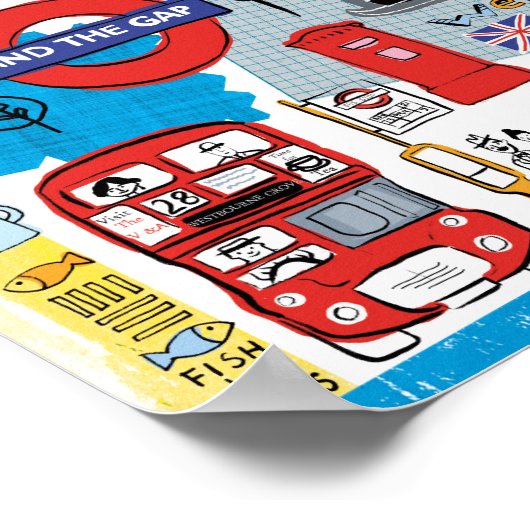 London, England ポスター (角)