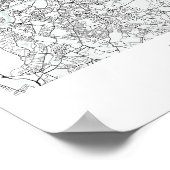 London England Blue Water Street Map ポスター (角)