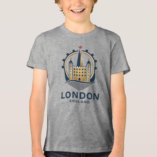 London England Great Britain トライブレンドTシャツ (正面)