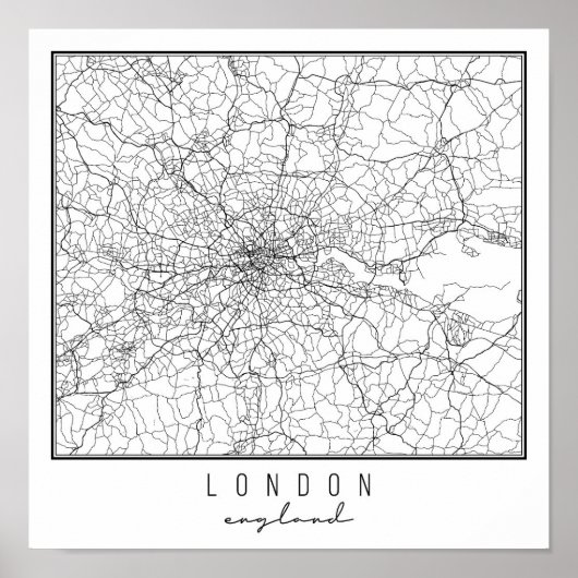 London England Street Map ポスター (正面)