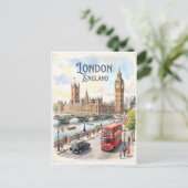 London England watercolor  ポストカード (スタンド正面)