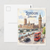 London England watercolor  ポストカード (正面/裏面)