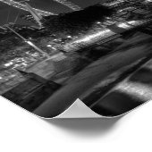 London Eye at night in Black and White ポスター (角)