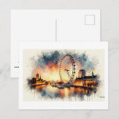 London Eye at Sunset,  ポストカード (正面/裏面)