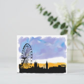London Eye Skyline Art，カスタマイズ可能なギフト ポストカード (スタンド正面)