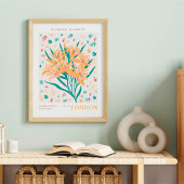 London Flower Market Botanical ポスター