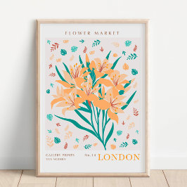 London Flower Market Botanical ポスター