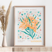 London Flower Market Botanical ポスター