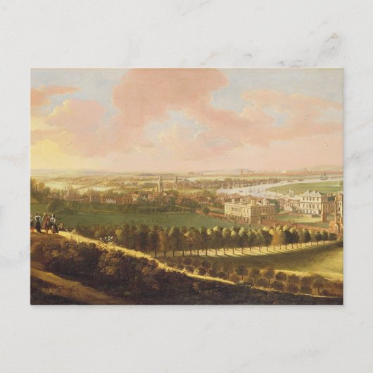 London from Greenwich Hill, c.1680 (キャンバス上の油) ポストカード (正面)
