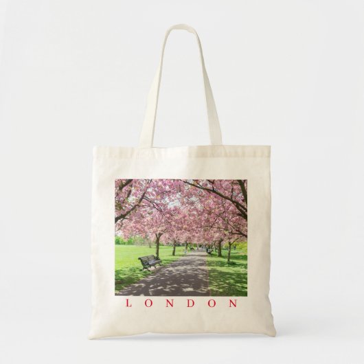 London Greenwich Park cherry blossom view tote bag トートバッグ (正面)