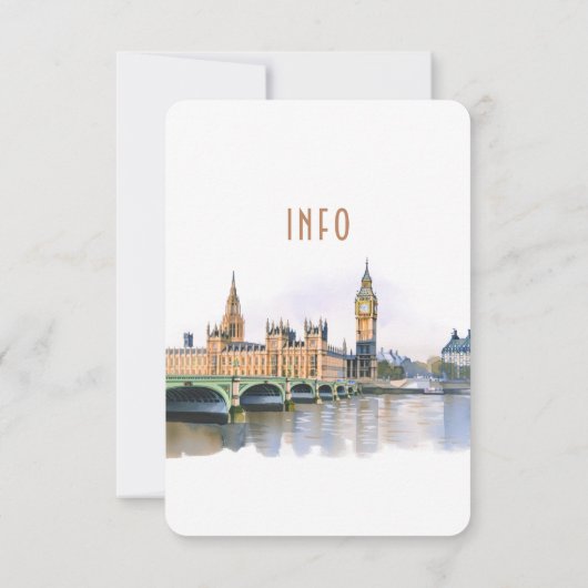 London Insert INFO詳細England 結婚's 招待状 (裏面)
