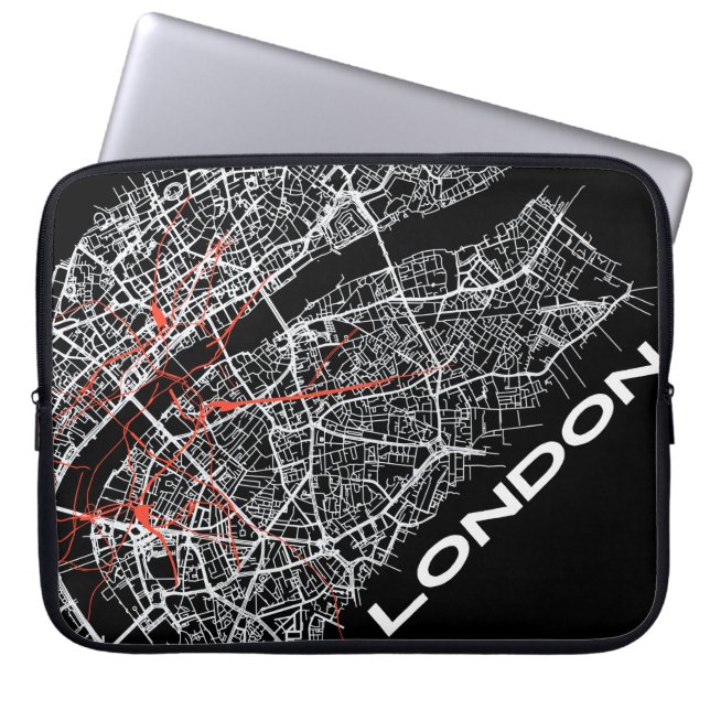 London mapped laptop bags ラップトップスリーブ (正面)