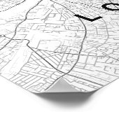 London Minimalist Map (Black & White) ポスター (角)