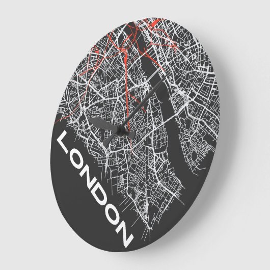 London on your T-shirt ラージ壁時計 (傾斜)