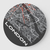 London on your T-shirt ラージ壁時計 (正面)