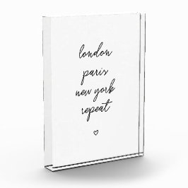 'London Paris New York Repeat' Acrylic block フォトブロック