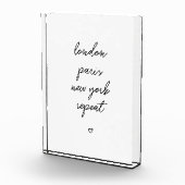 'London Paris New York Repeat' Acrylic block フォトブロック (右)