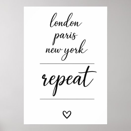 London Paris New York Repeat City Travel  ポスター (正面)