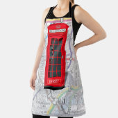 London Phone Booth Tube Map 🇬🇧 Custom Name エプロン (インサイチュ)