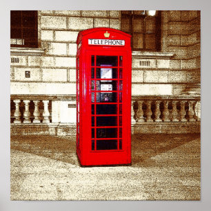 London Phone Box （ポスターエッジ効果） ポスター