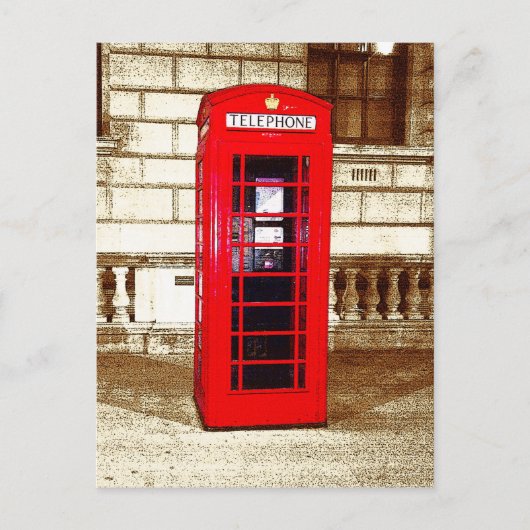 London Phone Box （ポスターエッジ効果） ポストカード (正面)