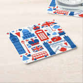 London Pop Icons Paper Coaster  スクエアペーパーコースター (アングル)