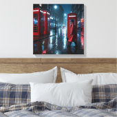 London Rain and Red Coats キャンバスプリント (インサイチュ (寝室))