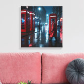 London Rain and Red Coats キャンバスプリント (インサイチュ (リビング))