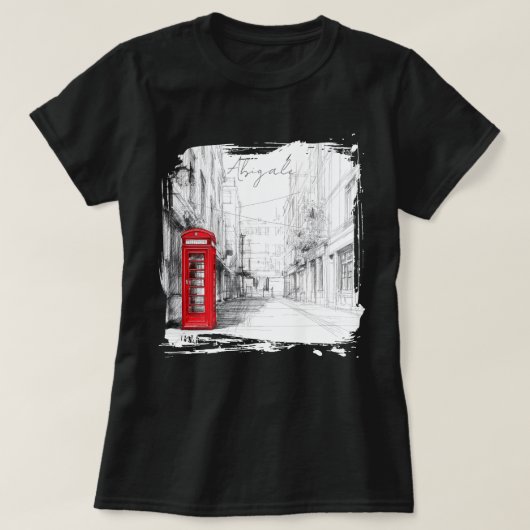 London Red Booth Artistic White Underbase Tシャツ (デザイン正面)