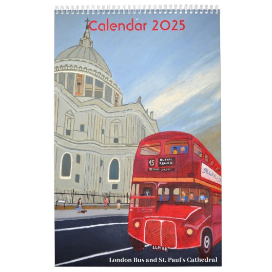 London Red Bus Calendar 2025 カレンダー (カバー)