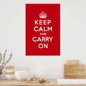 London Red Keep Calm and Carry On ポスター (キッチン)