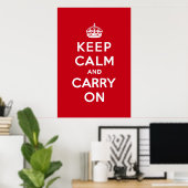 London Red Keep Calm and Carry On ポスター (ホームオフィス)