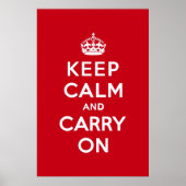 London Red Keep Calm and Carry On ポスター (正面)
