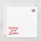 London Red Phone Booth & Bus Watercolor カード (裏面)