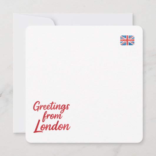 London Red Phone Booth & Bus Watercolor カード (裏面)