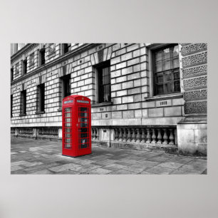 London Red Phone Box – 水平ポスター ポスター