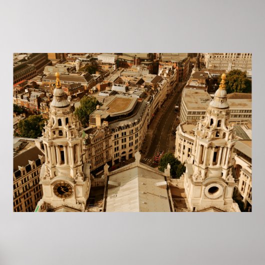 London rooftop view panorama with urban architectu ポスター (正面)
