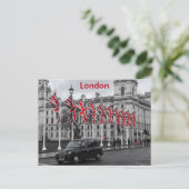 London Scene in Grey with Red Highlights ポストカード (スタンド正面)