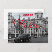 London Scene in Grey with Red Highlights ポストカード (正面/裏面)