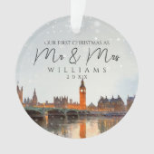 London Skyline 夫婦初クリスマス 写真入りギフト オーナメント (正面)
