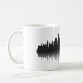 London Skyline Silhouette – Modern Black & White コーヒーマグカップ