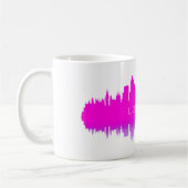 London Skyline Silhouette – Modern Pink コーヒーマグカップ (左)