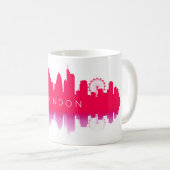 London Skyline Silhouette – Modern Red コーヒーマグカップ (正面右)
