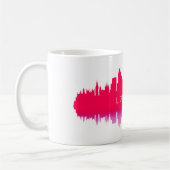 London Skyline Silhouette – Modern Red コーヒーマグカップ (左)