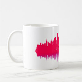 London Skyline Silhouette – Modern Red コーヒーマグカップ