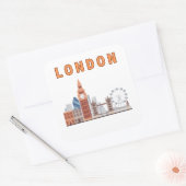 London Skyline Square Stickers スクエアシール (封筒)