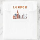 London Skyline Square Stickers スクエアシール (バッグ)