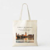 London Skyline Watercolor Girls Weekend トートバッグ (裏面)