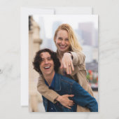 London Skyline Watercolor Photo Wedding セーブザデート (裏面)